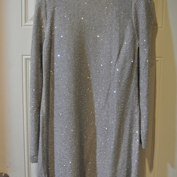 WOMENS XL GRAY CARDIGAN WITH SEQUINS - Picture 4 of 4